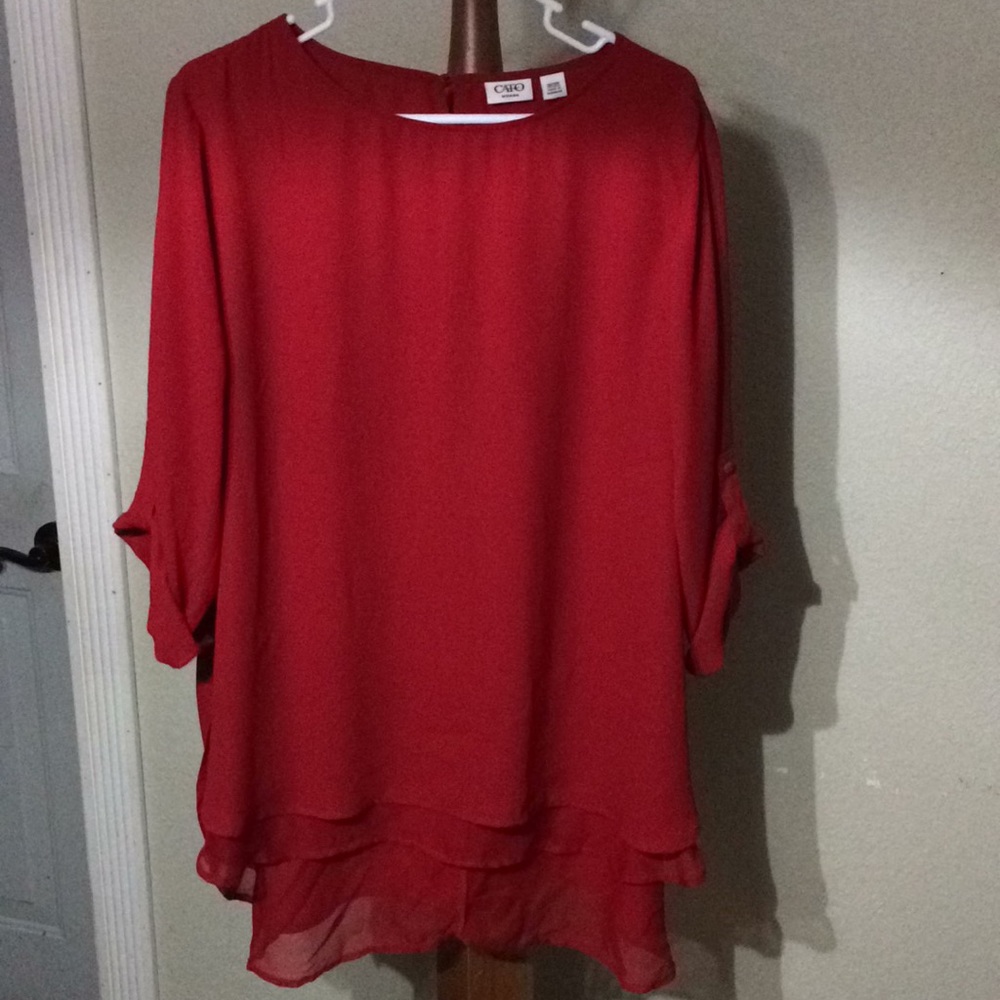Cato Red Flowy Blouse